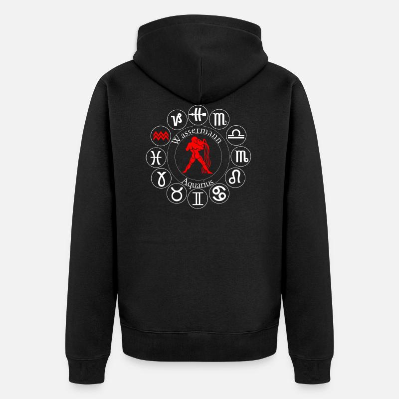 Verseau du zodiaque - Veste à capuche bio Premium Unisexe - noir