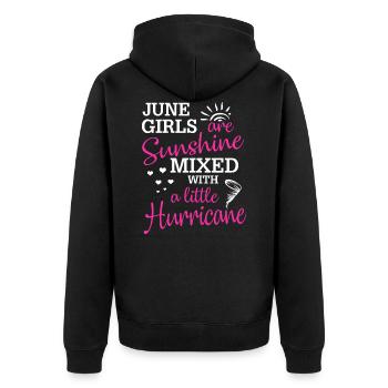 June Girls sont ensoleillées avec un ouragan - Veste à capuche bio Premium Unisexe - noir - Dos - Nico (187cm)