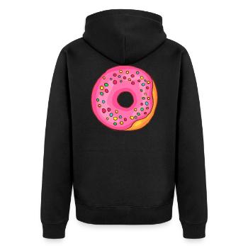 Donuts Confiserie Cookie Törtchen Kuchen Torten - Unisex Premium Bio Zip Hoodie - Schwarz - Hinten - Nico (187cm)