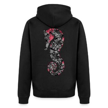hippocampe - Veste à capuche bio Premium Unisexe - noir - Dos - Nico (187cm)