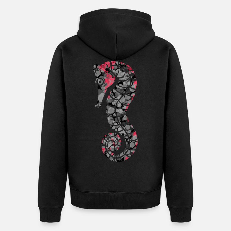 Seepferdchen - Unisex Premium Bio Zip Hoodie - Schwarz