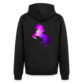 Unicorn Fantasy Unicorn Horse Mythical Creatures - Unisex Premium Organic Zip Hoodie - black - Back - Nico (187cm)