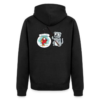Pêche à la ligne - Veste à capuche bio Premium Unisexe - noir - Dos - Nico (187cm)