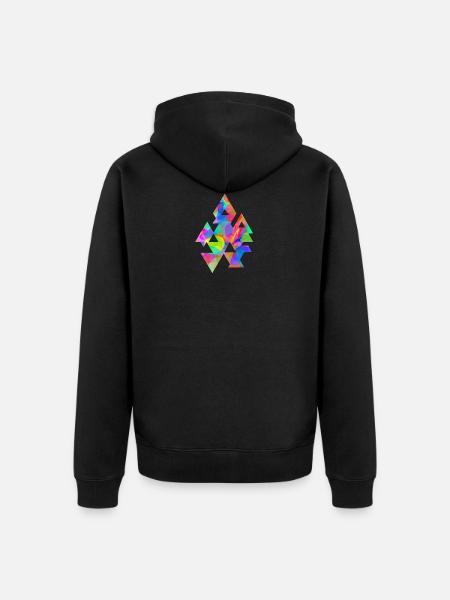 Triangles et cercles - Veste à capuche bio Premium Unisexe - noir