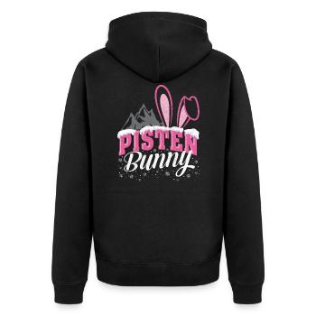 Cadeau drôle de lapin des pistes d'hiver après-ski - Veste à capuche bio Premium Unisexe - noir - Dos - Nico (187cm)
