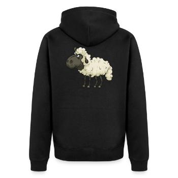 Agneau mignon mignon et cool - Veste à capuche bio Premium Unisexe - noir - Dos - Nico (187cm)