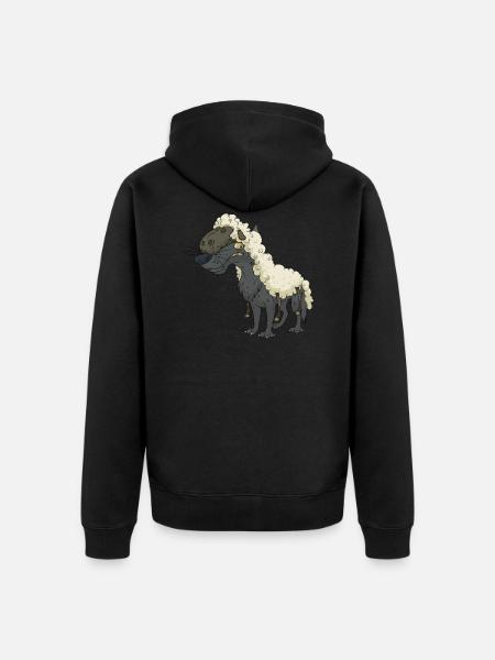 Lustiger Niedlicher Cooler Wolf Schaf - Premium økologisk unisex-hættejakke - sort