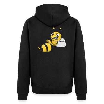 Niedliche Lustige Coole Hornisse Biene - Unisex Premium Bio Zip Hoodie - Schwarz - Hinten - Nico (187cm)