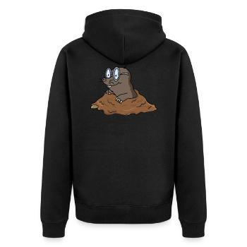 Cute Funny Cool Mole - Unisex Premium Organic Zip Hoodie - black - Back - Nico (187cm)