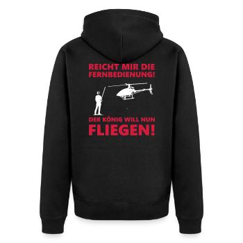Modell Hubschrauber Helicopter Geschenk lustig - Unisex Premium Bio Zip Hoodie - Schwarz - Hinten - Nico (187cm)