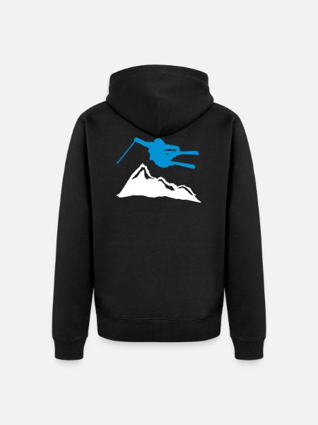 ski jump i mountain - Unisex Premium Organic Zip Hoodie - black