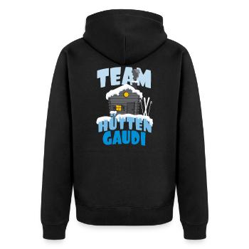 Lustiges Hüttengaudi Ski Winter Männer Geschenk - Unisex Premium Bio Zip Hoodie - Schwarz - Hinten - Nico (187cm)
