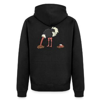 Oiseaux d'autruche mignon mignon cool oiseau - Veste à capuche bio Premium Unisexe - noir - Dos - Nico (187cm)