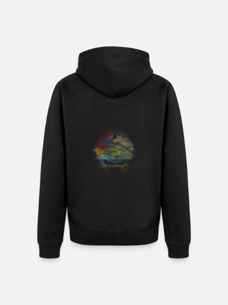 Gleitschirm Pyramid - Unisex Premium Bio Zip Hoodie - Schwarz
