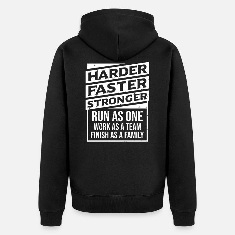 Faster Stronger - Crosslauf feld feldlauf - Veste à capuche bio Premium Unisexe - noir