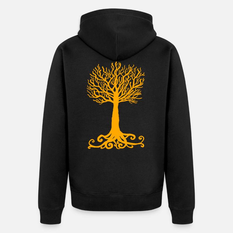 arbre jaune - Veste à capuche bio Premium Unisexe - noir