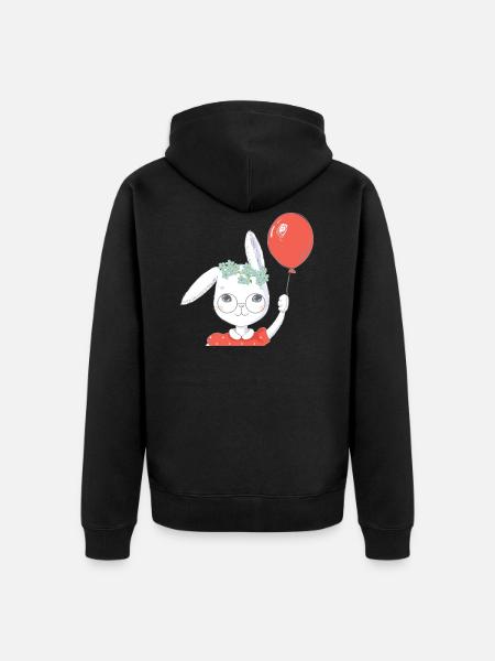 Søde påske bunny ballon gave - Premium økologisk unisex-hættejakke - sort