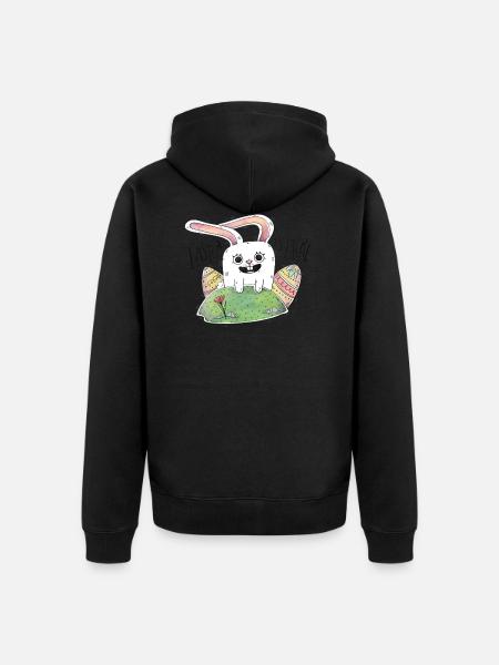 Ostern ist hier! Schönes Geschenk Cool für Kinder - Unisex Premium Bio Zip Hoodie - Schwarz