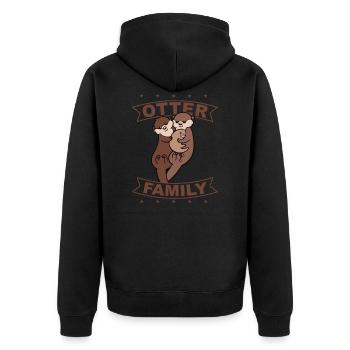 Otter Family, Douceurs, Cadeau, Idée de cadeau - Veste à capuche bio Premium Unisexe - noir - Dos - Nico (187cm)