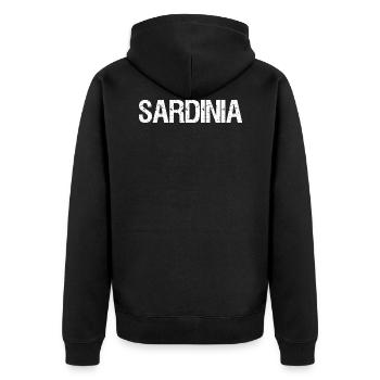 Sardaigne Sardaigne - Veste à capuche bio Premium Unisexe - noir - Dos - Nico (187cm)