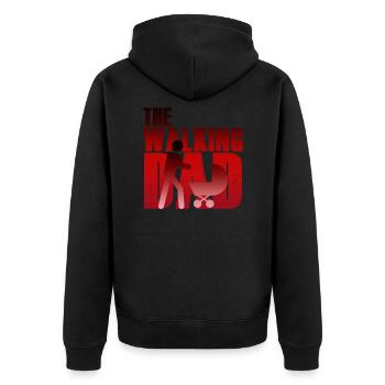The Walking Dad Fathers Day Dad Stroller Tshirt - Unisex Premium Organic Zip Hoodie - black - Back - Nico (187cm)