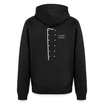 Küchenchef Kochjacke Lustig Geschenk Geburtstag - Unisex Premium Bio Zip Hoodie - Schwarz - Hinten - Nico (187cm)