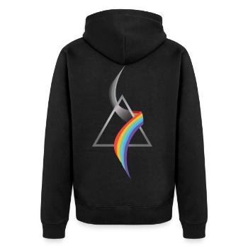 Optics refraction - Unisex Premium Organic Zip Hoodie - black - Back - Nico (187cm)