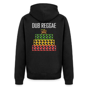 Système de son Dub Reggae - Veste à capuche bio Premium Unisexe - noir - Dos - Nico (187cm)