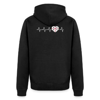 Sardinia ekg heart - Unisex Premium Organic Zip Hoodie - black - Back - Nico (187cm)