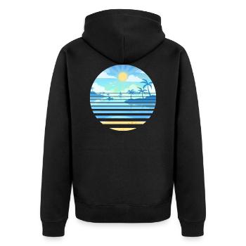 Sublime paysage nautique ensoleillé - Veste à capuche bio Premium Unisexe - noir - Dos - Nico (187cm)