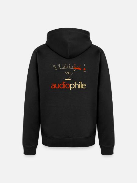 VU Meter Hi-Fi Vintage Stereo Audiophile - Unisex Premium Bio Zip Hoodie - Schwarz