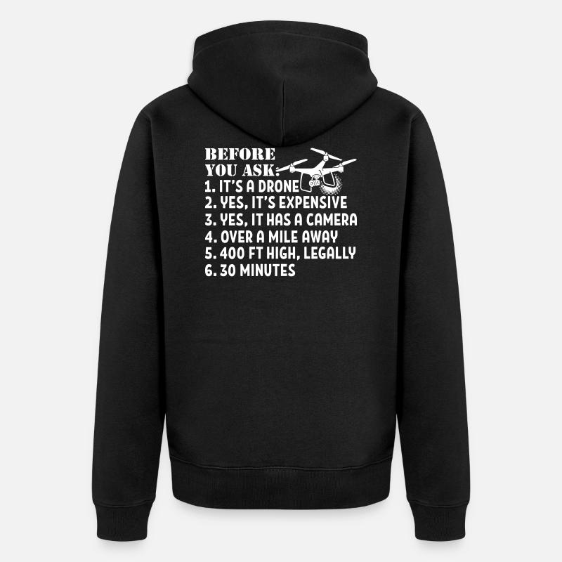It's A Drone - Unisex Premium Bio Zip Hoodie - Schwarz