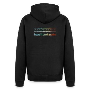 Radio Hi-Fi Vintage Stereo Audio Retro Hifi - Unisex Premium Bio Zip Hoodie - Schwarz - Hinten - Nico (187cm)