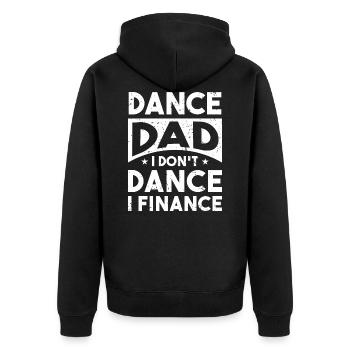 Dance Dad - Je ne danse pas, je finance - Veste à capuche bio Premium Unisexe - noir - Dos - Nico (187cm)