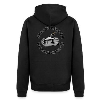 Handwerker Haus bauen Maurer Meister Maurermeister - Unisex Premium Bio Zip Hoodie - Schwarz - Hinten - Nico (187cm)
