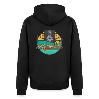 Vintage haut de gamme audiophile référence Hifi Freak - Veste à capuche bio Premium Unisexe - noir - Dos - Nico (187cm)