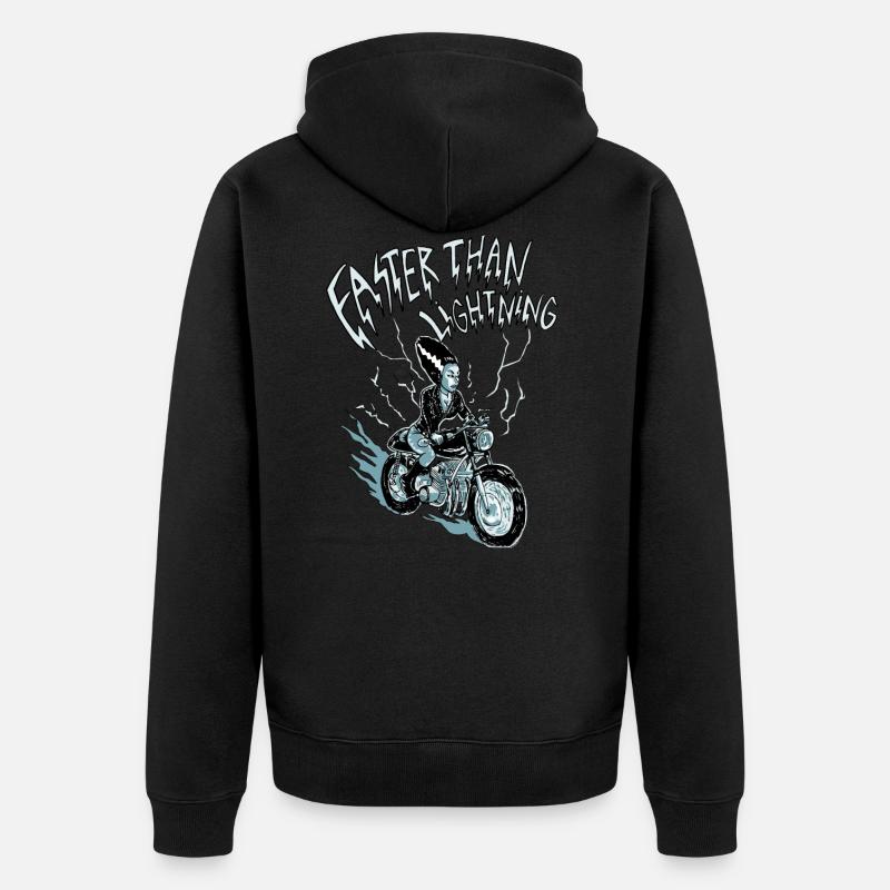 faster than lightning - Unisex Premium Bio Zip Hoodie - Schwarz