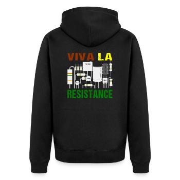 Viva La Resistance Resistance Funny Electronics Technician - Unisex Premium Organic Zip Hoodie - black - Back - Nico (187cm)