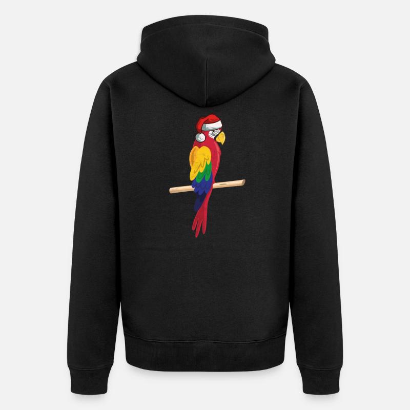 Perroquet ornithologue ara - Veste à capuche bio Premium Unisexe - noir