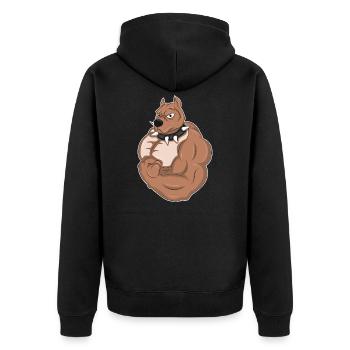 Body Building Chien Gym Taureau - Veste à capuche bio Premium Unisexe - noir - Dos - Nico (187cm)