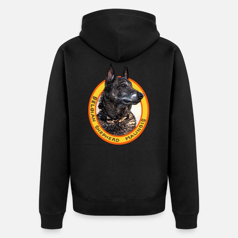 belgian shepherd malinois noir - Veste à capuche bio Premium Unisexe - noir