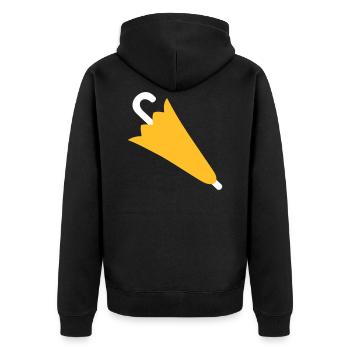 umbrella - Unisex Premium Organic Zip Hoodie - black - Back - Nico (187cm)
