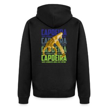 Brésil Capoeira Bataille Danse Arts Martiaux Fitness - Veste à capuche bio Premium Unisexe - noir - Dos - Nico (187cm)