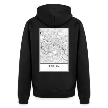 Carte de Berlin Carte de la ville Carte de la ville - Veste à capuche bio Premium Unisexe - noir - Dos - Nico (187cm)