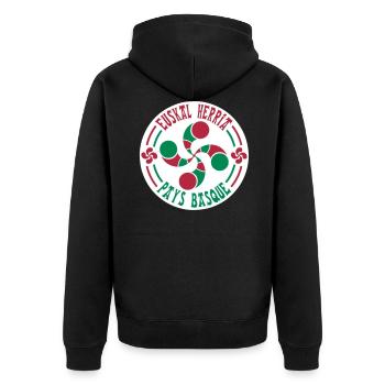 croix basque lauburu 59 - Veste à capuche bio Premium Unisexe - noir - Dos - Nico (187cm)