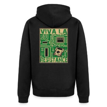 Viva La Resistance Resistance Funny Electronics - Unisex Premium Organic Zip Hoodie - black - Back - Nico (187cm)