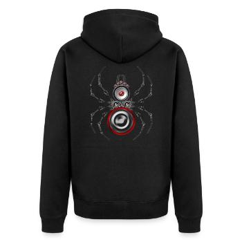 Techno Hirschkäfer Insekten Bass Lautsprecher - Unisex Premium Bio Zip Hoodie - Schwarz - Hinten - Nico (187cm)