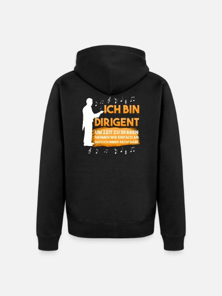 Dirigent Recht Haben Zeit sparen - Unisex Premium Bio Zip Hoodie - Schwarz