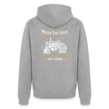 tracteur - Veste à capuche bio Premium Unisexe - gris chiné - Dos - Nico (187cm)
