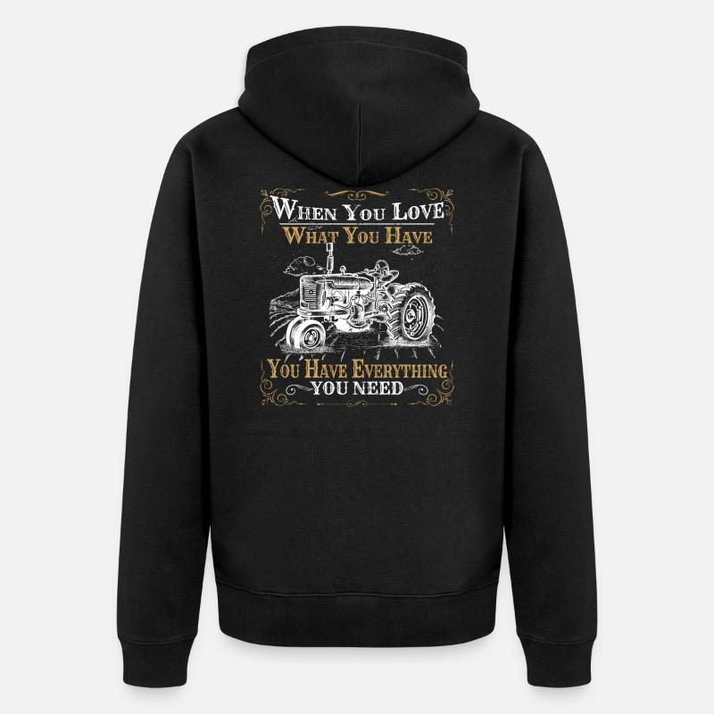 Traktor - Unisex Premium Bio Zip Hoodie - Schwarz